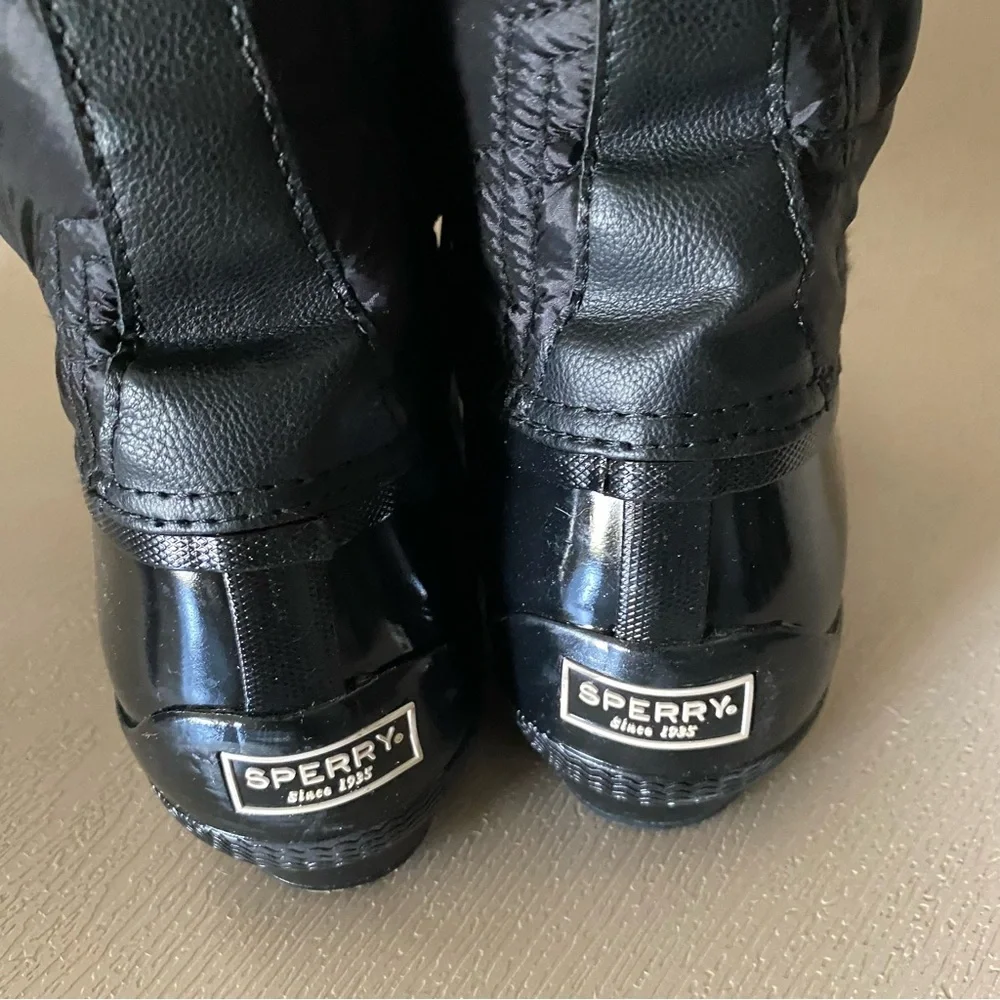 Sperry Syren Gulf Quilted zip-up Nylon Duck Boots Black 10 M Women waterproof